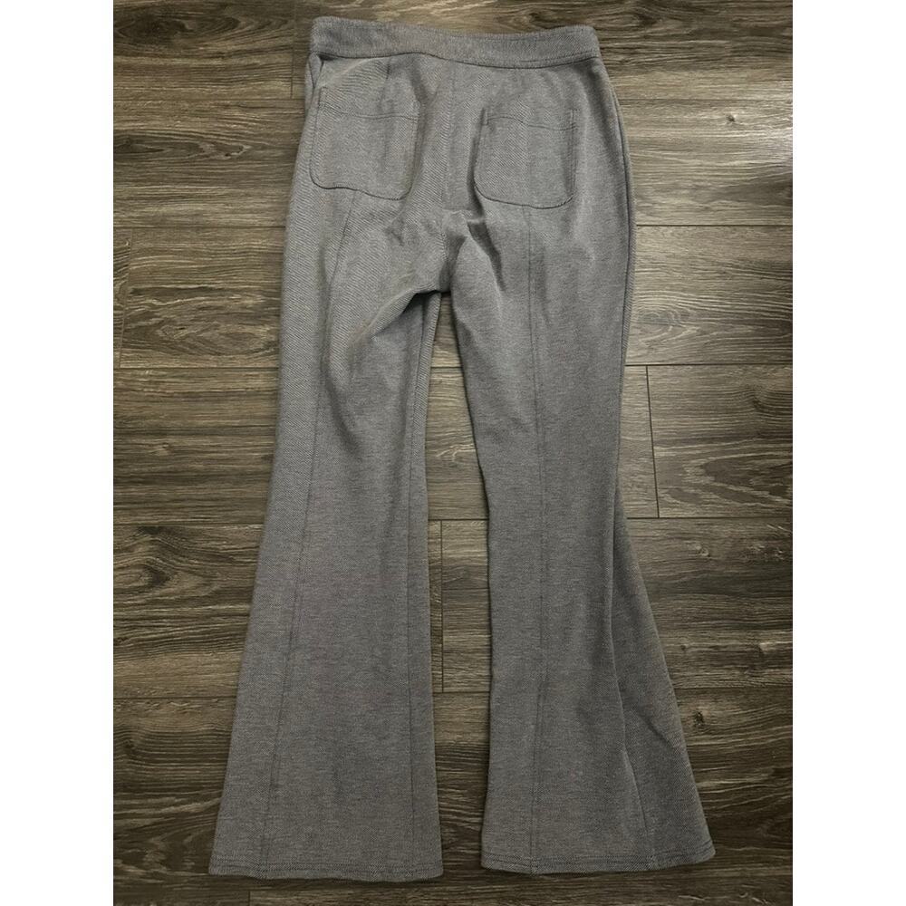 Maeve by Anthropologie Seamed Flare Pants Ankle Slit Womens 14 Gray Knit Tweed - Picture 7 of 7